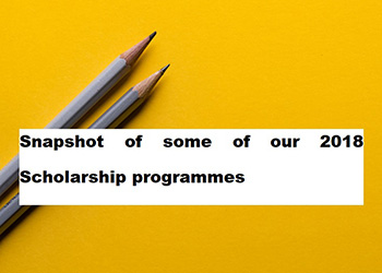 Snapshot of some of our 2018 Scholarship programmes