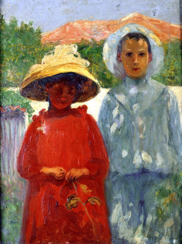António Carneiro, “Retratos dos filhos do pintor”, 1900. Óleo sobre tela. Coleção Moderna