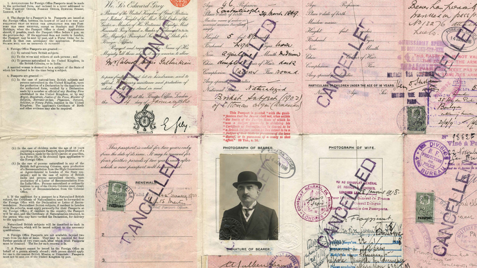 Passaporte britânico de Calouste Gulbenkian