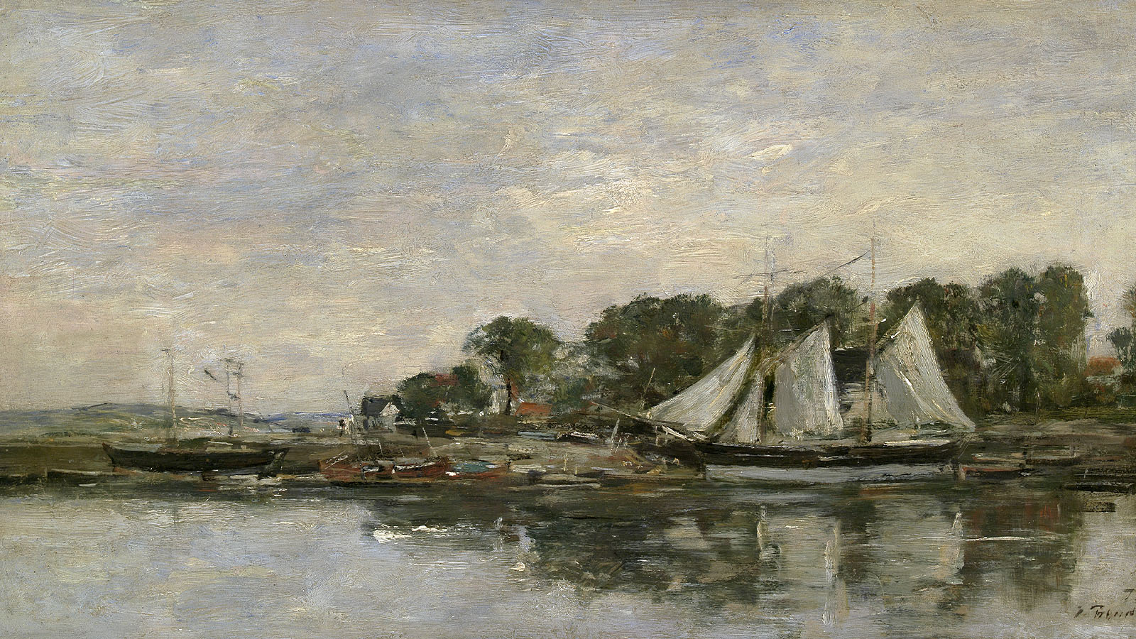 Eugène Boudin, «Marinha». França, 1875. Óleo sobre madeira. Museu Calouste Gulbenkian