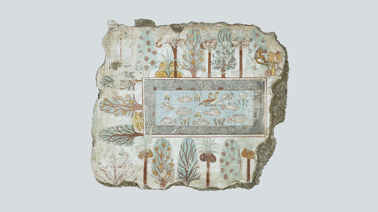 Pintura do túmulo de Nebamun datada da XVIII dinastia (c. 1350 a. C.). British Museum, EA37983. © The Trustees of the British Museum. Shared under a Creative Commons Attribution-NonCommercial-ShareAlike 4.0 International (CC BY-NC-SA 4.0) licence