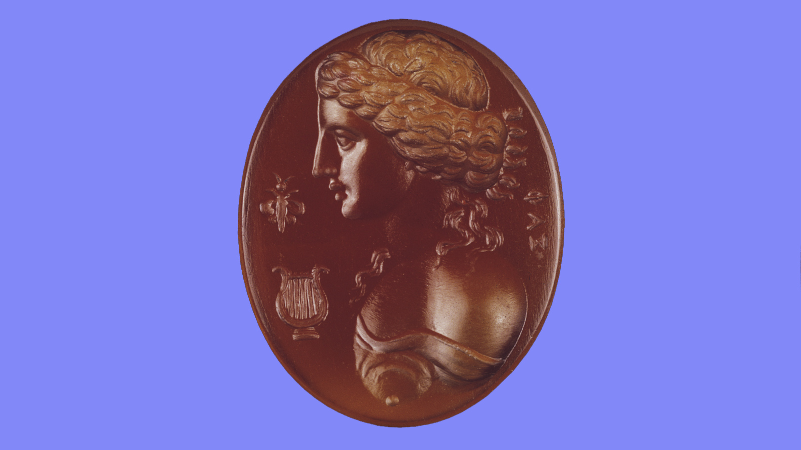 Gema com busto de Safo, século XVIII. Museu Calouste Gulbenkian