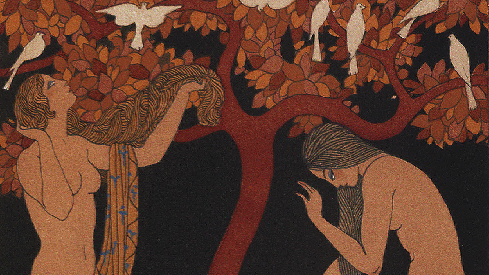 Pierre Louÿs, «Les Chansons de Bilitis». Ilustrações de George Barbier. Paris: Pierre Corrard, 1922. Museu Calouste Gulbenkian
