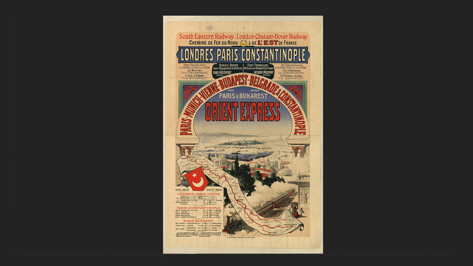 Cartaz «Orient Express», 1888. Gallica.bnf.fr / Bibliothèque nationale de France,