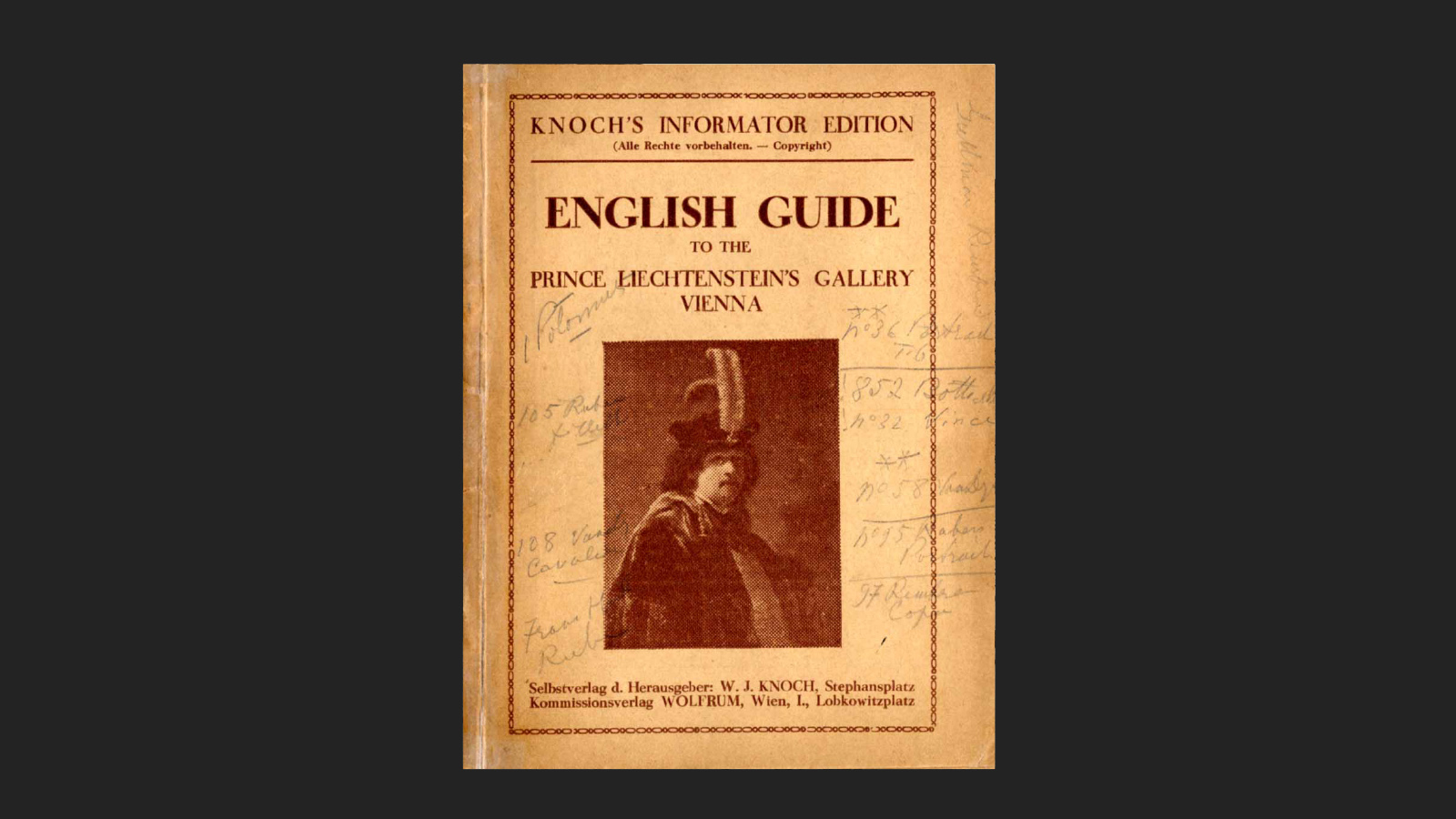 «English Guide to the Prince Liechtenstein’s Gallery Vienna». Vienna, [192-]. Biblioteca de Arte Gulbenkian