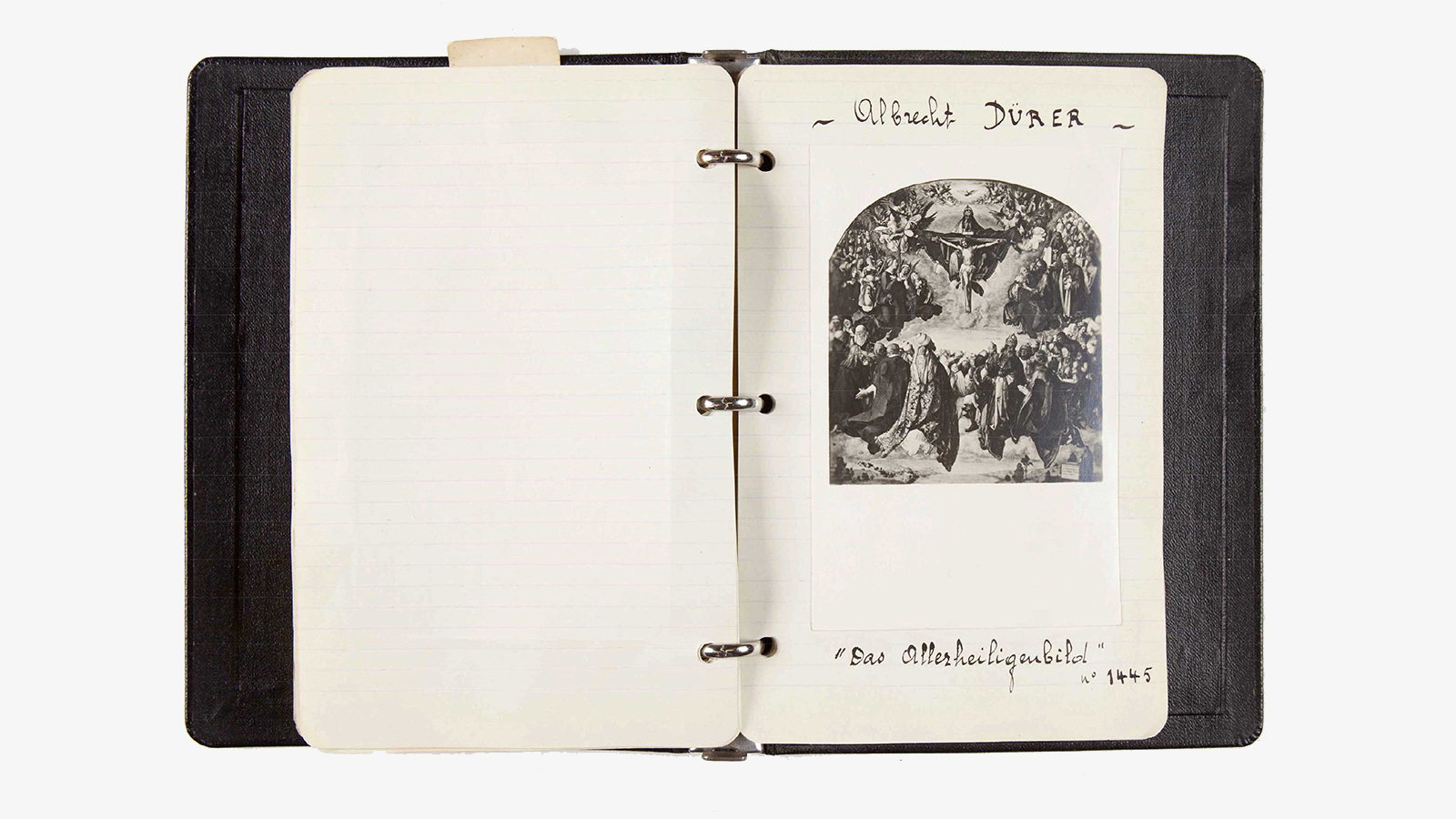Reprodução de desenho de Albrecht Dürer, «Das Allerheiligenbild». Diário de viagem de Calouste Gulbenkian, 1933. Arquivos Gulbenkian