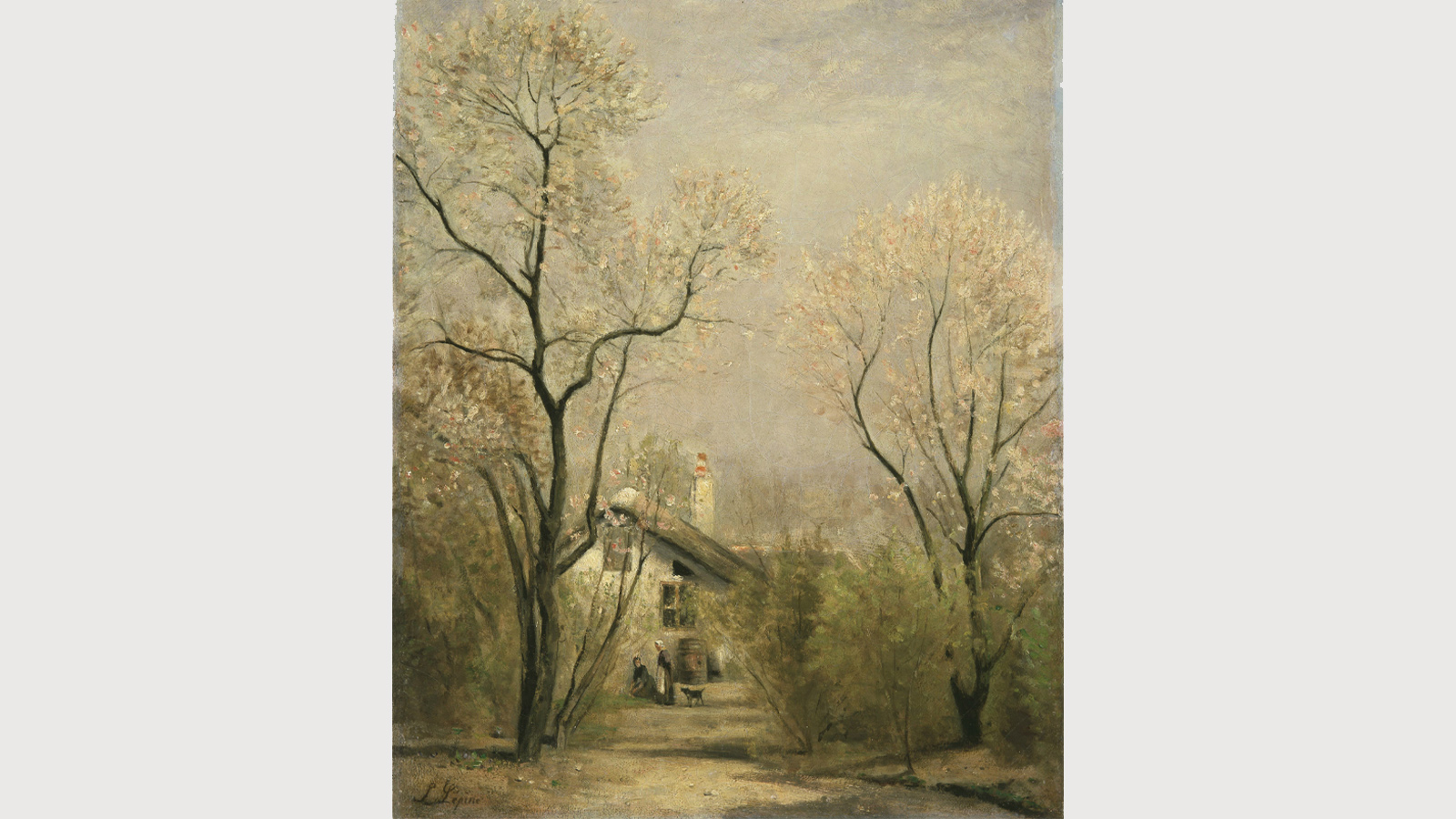 Stanislas Lépine, «Manhã de Primavera». Paris, c. 1870-1873. Óleo sobre tela. Museu Calouste Gulbenkian, inv. 2331