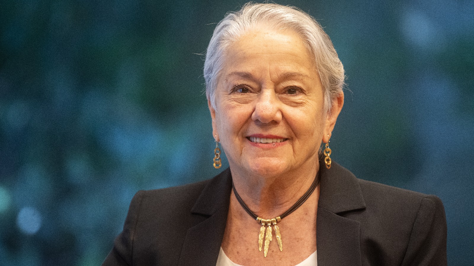 Lélia Salgado na Fundação Gulbenkian durante a atribuição do Prémio Gulbenkian para a Humanidade 2023.