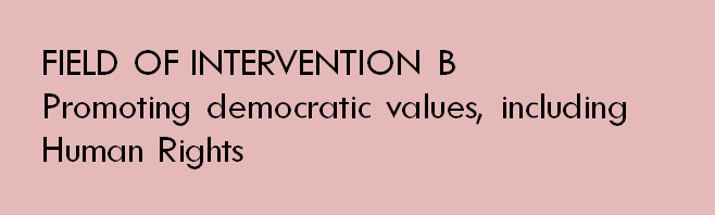 Field of Intervention B - Promoting democratic values, including Human Rights