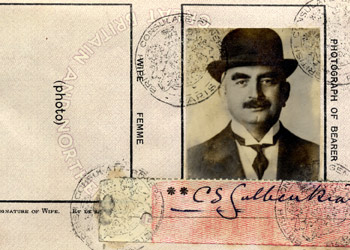 Pormenor do passaporte de Calouste Sarkis Gulbenkian © Fundação Calouste Gulbenkian