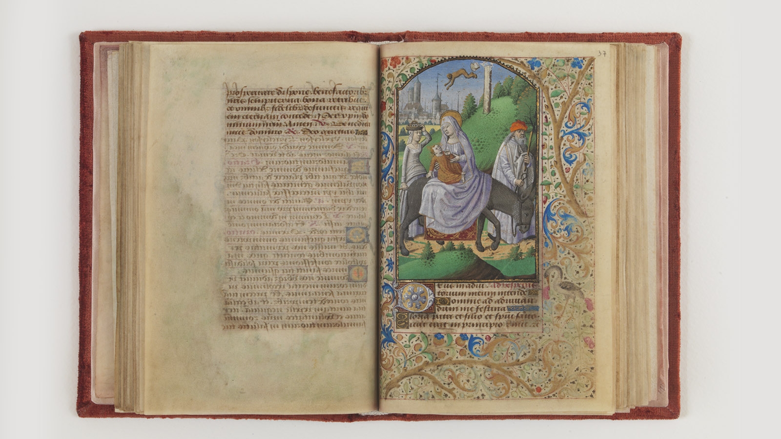 Livro de Horas de René II, duque da Lorena, fol. 37r (pormenor). Pinturas do Mestre François, Paris, c. 1473-1479. Museu Calouste Gulbenkian.