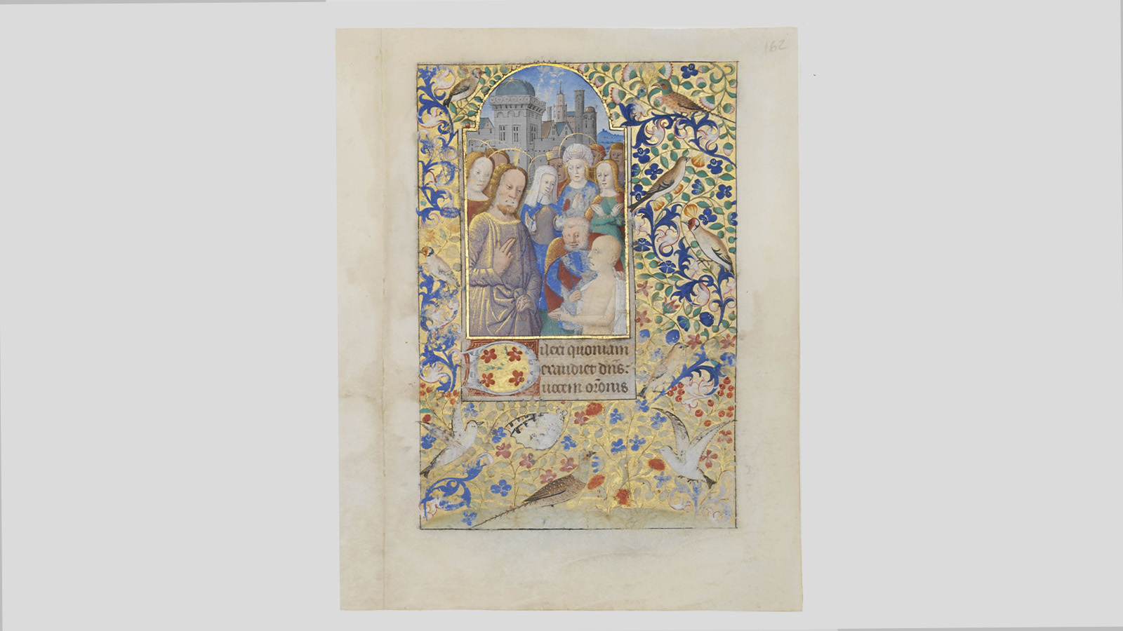 Fig. 11 – Book of Hours. Paintings by Master of the Romuleon and an illuminator of the Tours school. Champagne or Lorraine?, c. 1480-90. Manuscript on parchment. Image: Raising of Lazarus; beginning of Vespers (afternoon prayer), opening the Office of the Dead, fol. 162r. Calouste Gulbenkian Museum.