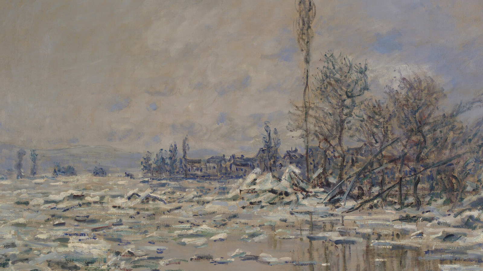 Claude Monet, 'The Break-Up of the Ice'. France, 1880. Oil on canvas. Calouste Gulbenkin Museum